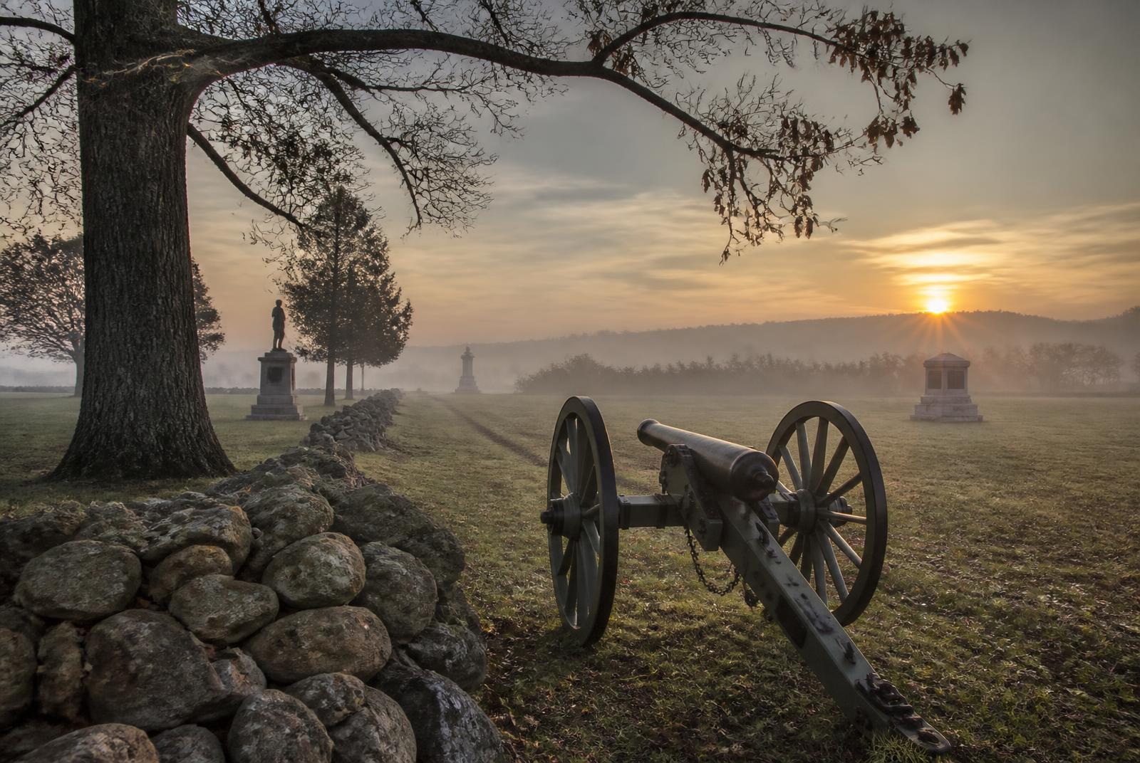 Gettysburg · Schlachtfeld im Morgennebel – Region · Pennsylvania